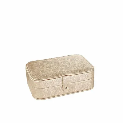 Cadeaux - Coffre à bijoux rectangle gainé aspect cuir de bovin grainé irisé doré - LAVAL 1878