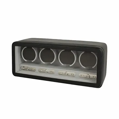 Gifts - Black and grey leather-covered winder for 4 automatic watches - LAVAL 1878