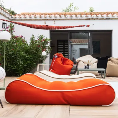 Poufs - Bain de soleil MOJO SUNBED Orange / Blanc - MOJO BORN TO CHILL