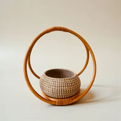 Floral decoration - Enoki Natural Rattan Hanging Planter - LO-FI HOUSE