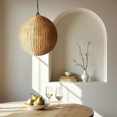 Plafonniers - Lustre suspendu en rotin naturel Cosmos - LO-FI HOUSE