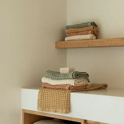 Bath towels - MIREILLE1 organic cotton bath towel 30x45 cm - BED AND PHILOSOPHY