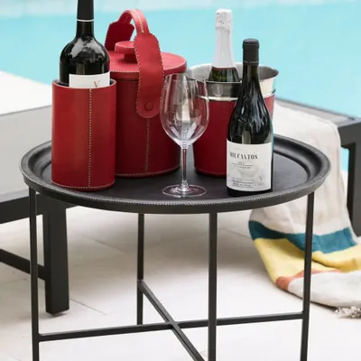 Aménagements pour bureau - Table ronde en cuir - SOL & LUNA