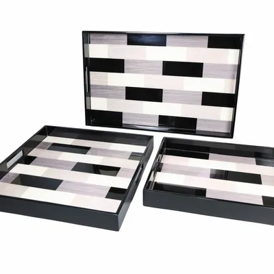 Trays - Handle Tray,\” Chips\” Collection & Red and Gold Collection - PACIFIC CONNECTIONS