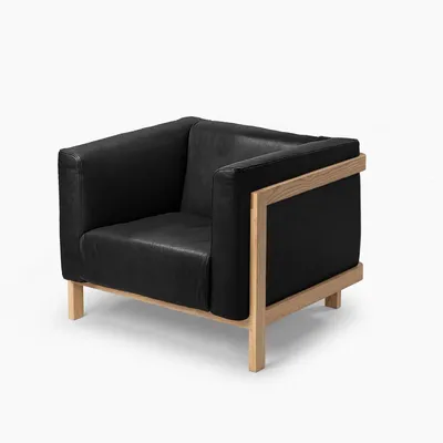 Lounge chairs - LIFT – Lounge Chair in Solid Ash Wood and Leather Seat - MOR