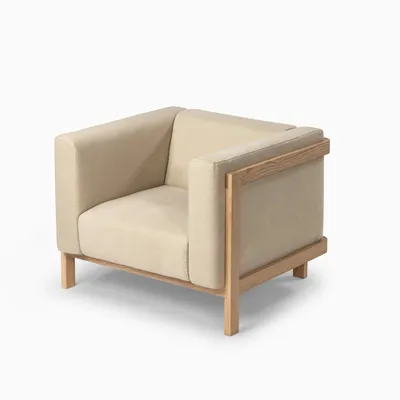 Lounge chairs - LIFT – Lounge Chair in Solid Ash Wood and Fabric Seat - MOR