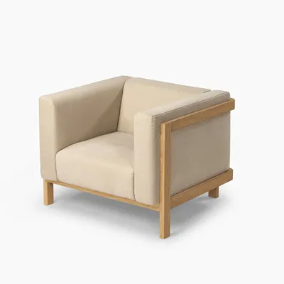 Lounge chairs - LIFT – Lounge Chair in Solid Oak Wood and Fabric Seat - MOR