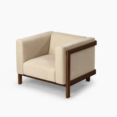 Lounge chairs - LIFT – Lounge Chair in Solid Walnut Wood and Fabric Seat - MOR