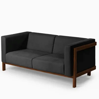 Sofas - LIFT - 2 Seats Sofa in Solid Walnut Wood and Fabric Seat - MOR