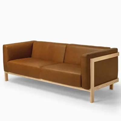 Sofas - LIFT - 3 Seats Sofa in Solid Ash Wood and Leather Seat - MOR