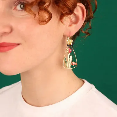 Bijoux - DORMEUSES BOCAL COULEUR DORE ROUGE - TARATATA BIJOUX