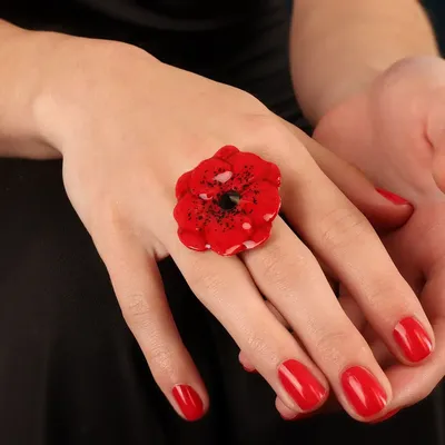 Jewelry - PRETTY POPPY RING IN SILVER AND RED - TARATATA BIJOUX