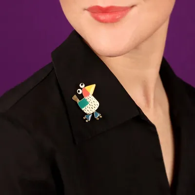 Jewelry - ROLL MY CHICKEN BROOCH BRONZE MULTI - TARATATA BIJOUX