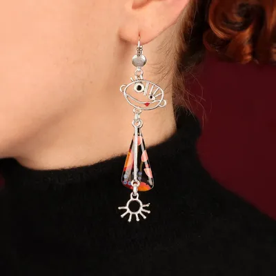 Bijoux - DORMEUSES FILIPENDULE COULEUR ARGENT MULTI - TARATATA BIJOUX