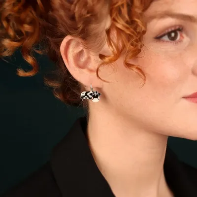 Bijoux - DORMEUSES PAQUERETTE COULEUR ARGENT NOIR - TARATATA BIJOUX