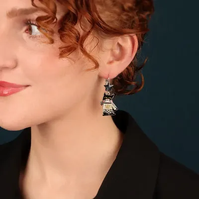 Jewelry - SUPER MEOW SLEEPERS SILVER BLACK - TARATATA BIJOUX