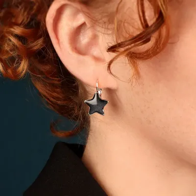 Bijoux - DORMEUSES SUPER MIAOU COULEUR ARGENT NOIR - TARATATA BIJOUX