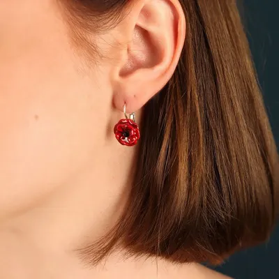 Jewelry - PRETTY POPPY SLEEPERS SILVER RED - TARATATA BIJOUX