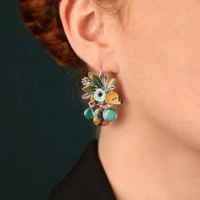 Bijoux - DORMEUSES MINI COULEUR ARGENT BLEU - TARATATA BIJOUX