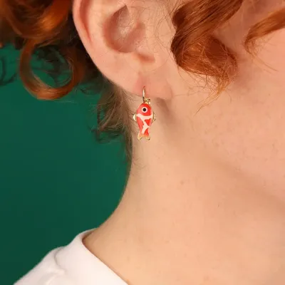 Bijoux - DORMEUSES BOCAL COULEUR DORE ROUGE - TARATATA BIJOUX