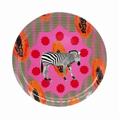 Everyday plates - Papaya Zebra Plate - MAISON SAWA