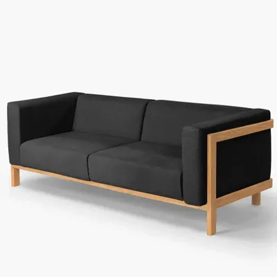 Sofas - LIFT - 3 Seats Sofa in Solid Oak Wood and Fabric Seat - MOR