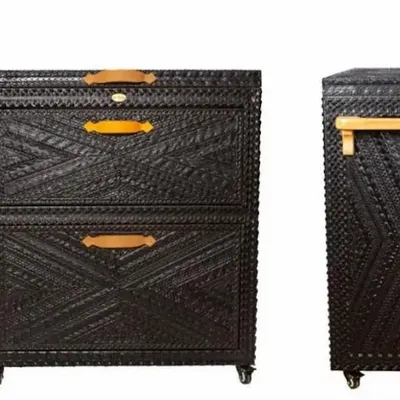 Console table - COFFRE BAR PNEUX RECYCLÉS - BADEE