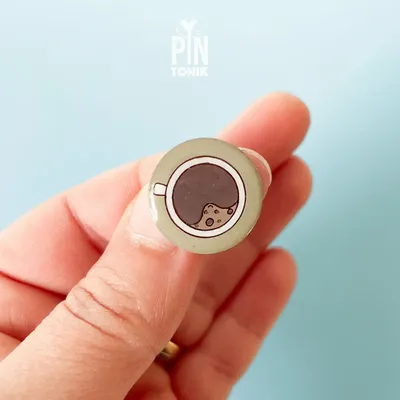 Broches - Broche Café en Bois – Accessoire Design Minimaliste - PINTONIK