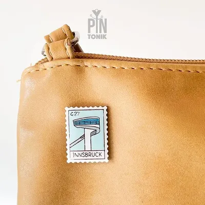 Brooches - Innsbruck Ski Jump Pin - Austria Souvenir Brooch - PINTONIK