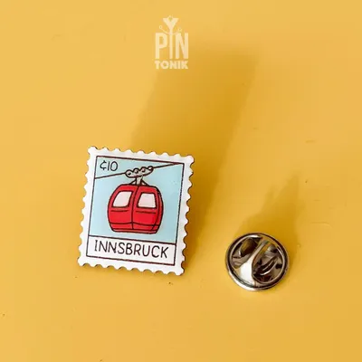 Brooches - Innsbruck Gondola Lift Pin - Alpine City Design Accessory - PINTONIK