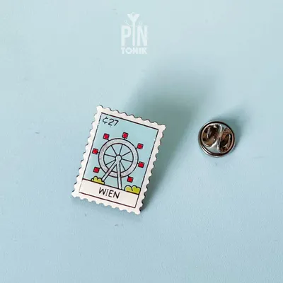 Brooches - Vienna Prater Ferris Wheel Pin - City Landmark Design Accessory - PINTONIK