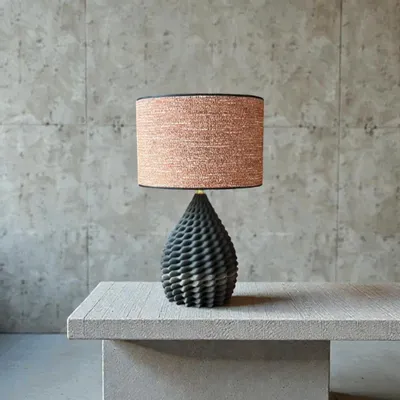 Decorative objects - table lamp - Pillow lava - ceramic black sandstone and sand - ANNE-SOPHIE AIMÉ
