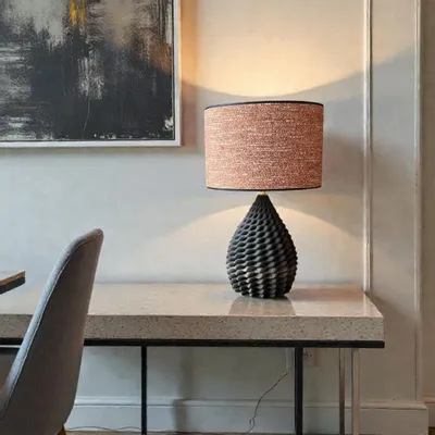 Ceramic - table lamp - Pillow lava - ceramic black sandstone and sand - ANNE-SOPHIE AIMÉ
