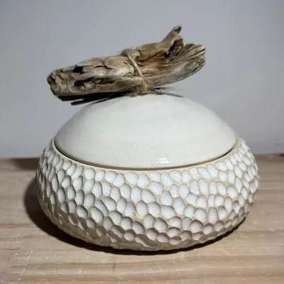 Pottery - White Glazed Stoneware Jewelry Boxes - LES POTERIES DE SWANE