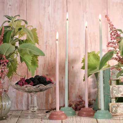 Objets de décoration - Coffret de 2 bougeoirs "Fleuriste" - CIERGERIE DES PREMONTRES