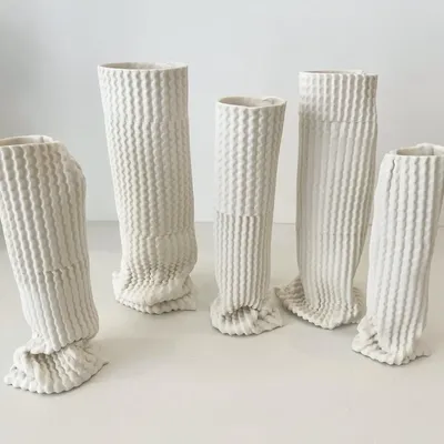 Vases - Vases gaufrés - FANNY LAUGIER PORCELAINE