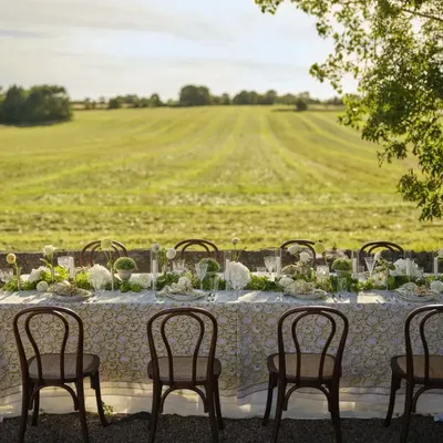 Linge de table textile - Nappe en coton Tanger Pomegranate - Beurre/Jaune - CHAMOIS  CA DETAIL & TRADE