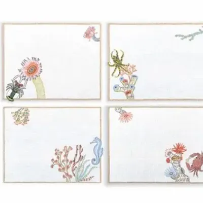 Kitchen linens - Marine Life - Placemat (Set of 4) - NEEM CRAFTS LLC