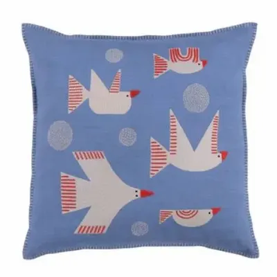 Fabric cushions - Birds Cushion Cover 20x20 - NEEM CRAFTS LLC