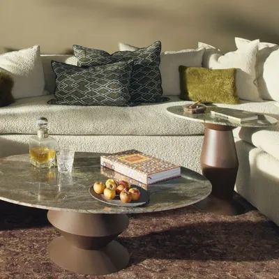 Coffee tables - COFFEE TABLE UPSIDE MARBLE - MAISON DE VACANCES