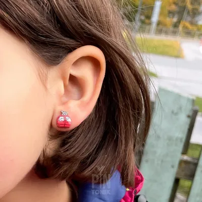 Jewelry - Ski Gondola Stud Earrings - Mountain Wood Eearrings - PINTONIK