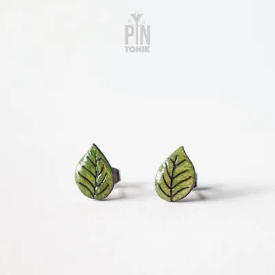 Jewelry - Fall Leaves Earrings - Small Fall Stud Earrings - Fun Autumn Jewelry - PINTONIK