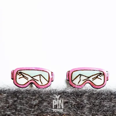 Jewelry - Ski Goggle Earrings - Fun Apres Ski Studs - Snowboard Gifts and Stocking Stuffers - PINTONIK
