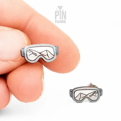 Bijoux - Boucles d'oreilles pendantes en forme de masque de ski - Bijoux après-ski en bois - PINTONIK