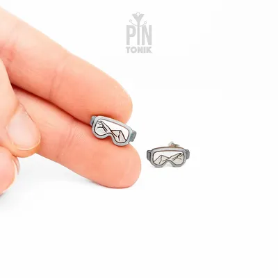 Bijoux - Boucles d'oreilles pendantes en forme de masque de ski - Bijoux après-ski en bois - PINTONIK