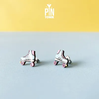 Bijoux - Clous d'oreilles rétro en forme de patins à roulettes - PINTONIK