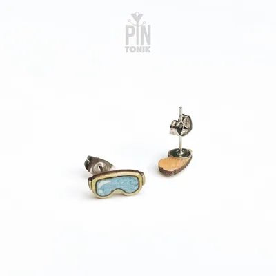 Jewelry - Snowboard Earrings - Fun Apres Ski Stud Earrings - Ski Goggle Gifts and Stocking Stuffers - PINTONIK