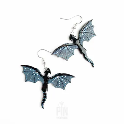 Bijoux - Boucles d'oreilles Dragon Whimsigoth - Bijoux gothiques d'Halloween - Boucles d'oreilles pendantes fantaisistes Dark Academia - PINTONIK