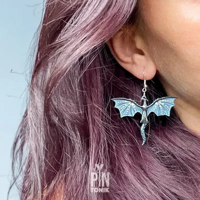 Bijoux - Boucles d'oreilles Dragon Whimsigoth - Bijoux gothiques d'Halloween - Boucles d'oreilles pendantes fantaisistes Dark Academia - PINTONIK