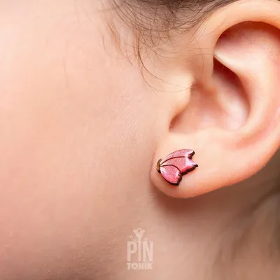 Jewelry - Pink Butterfly Wing Earrings - PINTONIK